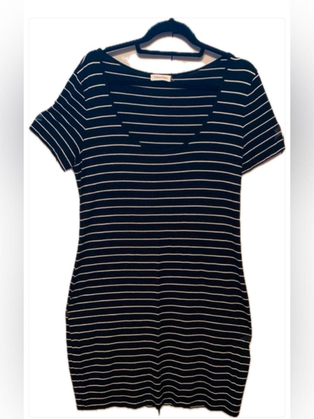 Calvin Klein Monochrome Mini Dress Fitted Casual Chic Size 12